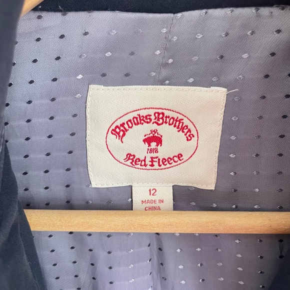 Brooks Brothers | Red Fleece Navy Cotton Parka Trench Jacket Drawstring Waist 12 - Picture 3 of 14